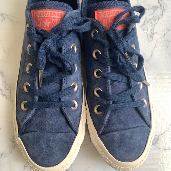 Converse Low Top Blue Suede Egret Sneakers CTAS OX 6 - Picture 7 of 12